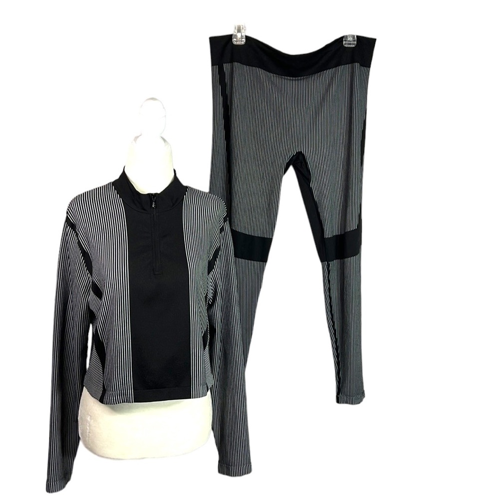 Divided by H&M striped workout set- crop top & high waist leggings